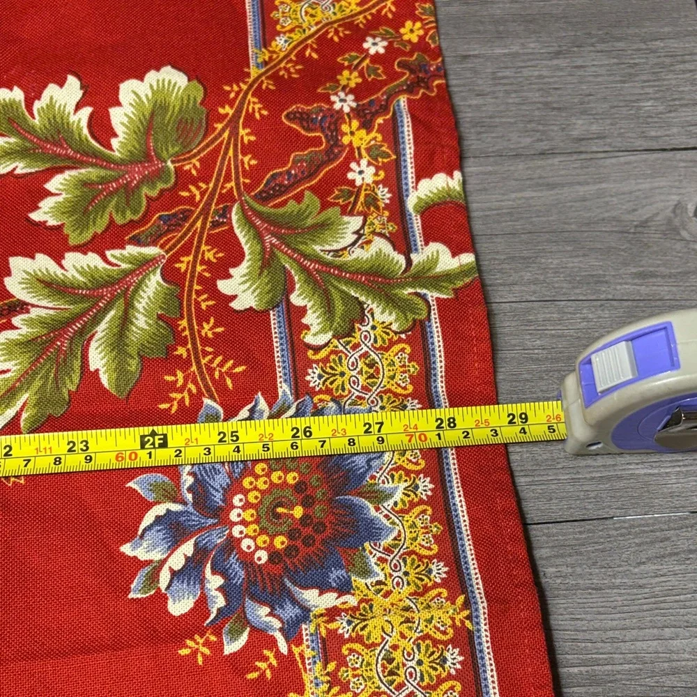 Two Williams Sonoma Red and Green Floral Cloth Napkins